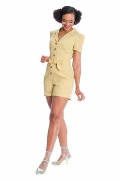 Banned Women Rule Playsuit -Voodoo Vixen shop 06 30 PL92044YELLOW 1217 300x