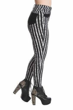 Banned Spooky Nightwalks Slim Trousers -Voodoo Vixen shop 1642506097TR31126 20BLK 20WHT 20STRIPE2617 300x