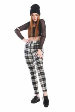 Banned Rumor Has It Trousers -Voodoo Vixen shop 1642506234TR31140BLK 20WHT3596 300x