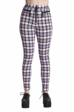 Banned Rumor Has It Trousers -Voodoo Vixen shop 1642506279TR31140 20LILAC 20CHECK 20TP10340 20BLK2998 300x