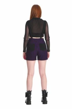 Banned Spooky Nightwalks Playsuit Shorts -Voodoo Vixen shop 1642518491PL92046PUR 203734 300x