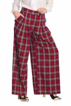 Banned Winter Check Swing Trouser -Voodoo Vixen shop 1642529795TR31135RED0106 300x