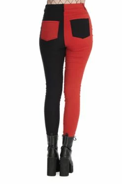 Banned Bailey Half & Half Trousers 13 Banned Bailey Half & Half Trousers -Voodoo Vixen shop 1659026467TR31155BLK 20RED 5 300x
