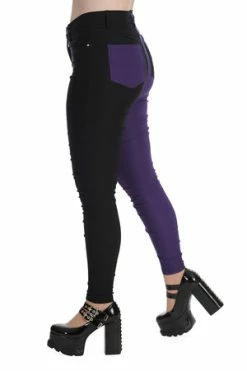 Banned Bailey Half & Half Trousers 17 Banned Bailey Half & Half Trousers -Voodoo Vixen shop 1659026480TR31155BLK 20PURPLE 4 300x