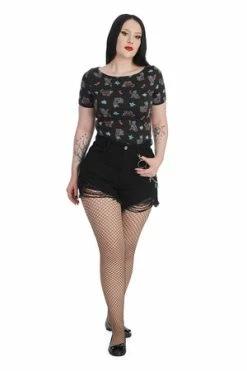 Banned Skeleton Cat Top -Voodoo Vixen shop 1659540076TP10562BLK 2 300x