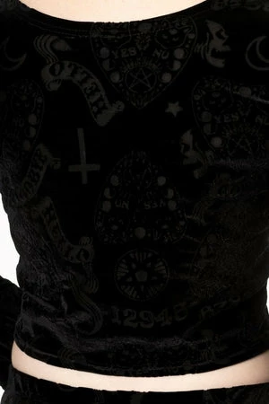 Banned 9 Lives Velvet Flare Sleeve Top 4 Banned 9 Lives Velvet Flare Sleeve Top - Image 4