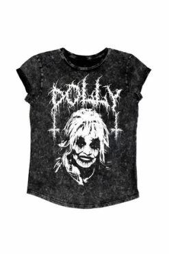 Toxico BM Dolly Rolled Sleeve Tee -Voodoo Vixen shop BM Dolly Rolled Sleeve Tee Toxico 3 300x