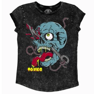 Toxico Blood Skull Rolled Sleeve Tee 2 Toxico Blood Skull Rolled Sleeve Tee - Image 2