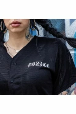 Toxico Death From Below Button Up Jersey -Voodoo Vixen shop Death From Below Button Up Jersey Toxico 4 300x