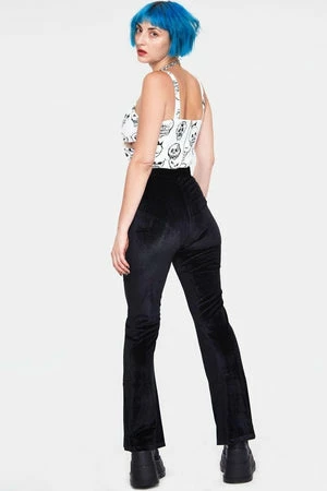 Jawbreaker Glam Rock Black Velvet Flares 2 Jawbreaker Glam Rock Black Velvet Flares - Image 2