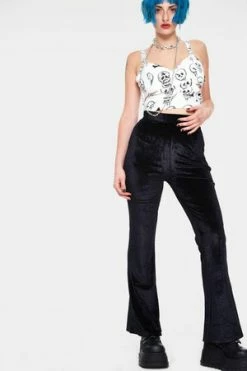 Jawbreaker Glam Rock Black Velvet Flares