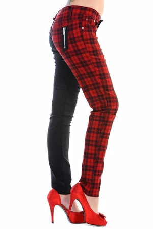 Banned Half Black Half Check Skinny Jeans 10 Banned Half Black Half Check Skinny Jeans - Image 10