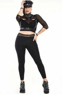 Jawbreaker Leggings With O-ring Detail At Side Seams -Voodoo Vixen shop Leggings With O ring Detail At Side Seams Jawbreaker 3 300x