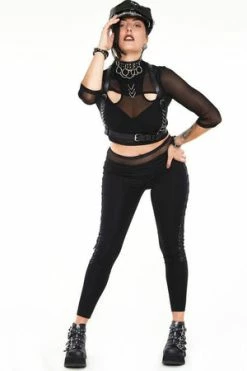 Jawbreaker Leggings With O-ring Detail At Side Seams -Voodoo Vixen shop Leggings With O ring Detail At Side Seams Jawbreaker 4 300x