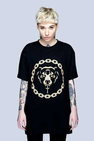 Long Clothing Mishka 2.0 Death Adder Chain T-Shirt - Gold Or Turquoise 1 Long Clothing Mishka 2.0 Death Adder Chain T-Shirt - Gold Or Turquoise
