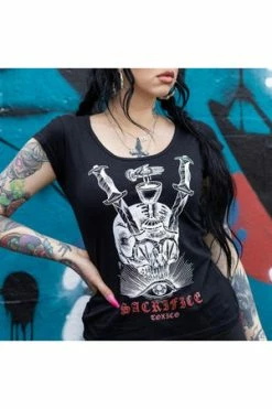 Toxico Sacrifice Cut-Back Tee -Voodoo Vixen shop Sacrifice Cut Back Tee Toxico 3 300x