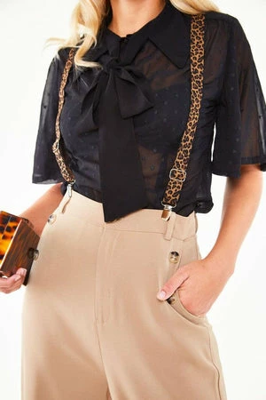Voodoo Vixen Safari Flare Trousers With Leopard Print Suspenders 5 Voodoo Vixen Safari Flare Trousers With Leopard Print Suspenders - Image 5