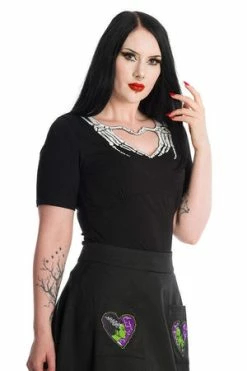 Banned Skeleton Heart Top -Voodoo Vixen shop Skeleton Heart Top Banned 3 300x
