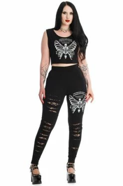 Banned Skeleton Butterfly Cropped Top -Voodoo Vixen shop TP10440 20LG67033 0743 300x