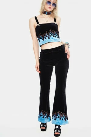 Jawbreaker Too Hot To Handle Flame Flared Trousers 3 Jawbreaker Too Hot To Handle Flame Flared Trousers - Image 3