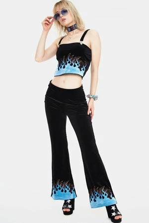 Jawbreaker Too Hot To Handle Flame Flared Trousers 1 Jawbreaker Too Hot To Handle Flame Flared Trousers
