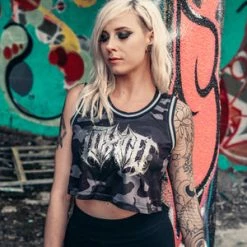 Toxico Metal Logo Camo Crop Mesh Vest