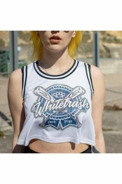 Toxico Whitetrash Metal Crop Mesh Vest
