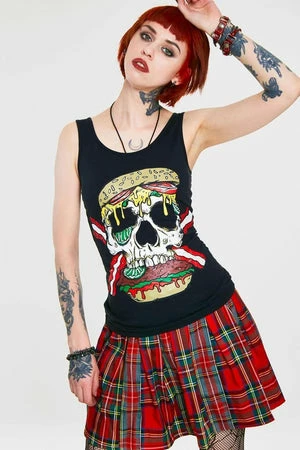 Jawbreaker Zombie Skull Burger Tie Back Top 1 Jawbreaker Zombie Skull Burger Tie Back Top