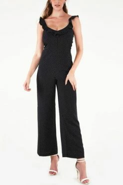 Voodoo Vixen Alexis Polka Dot Ruffle Jumpsuit -Voodoo Vixen shop alexis polka dot ruffle jumpsuit voodoo vixen 4 300x