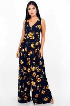Voodoo Vixen Andrea Floral Wide Leg Jumpsuit