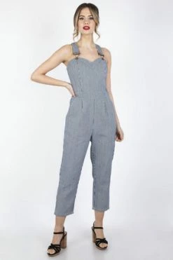 Voodoo Vixen Anthea Fitted Stripe Overalls