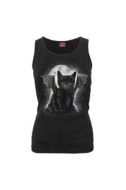 Spiral Bat Cat - Razor Back Top Black