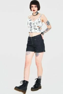 Jawbreaker Black Denim Shorts -Voodoo Vixen shop black denim shorts jawbreaker 5 300x