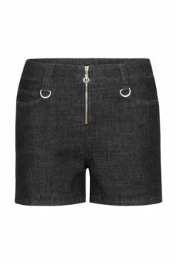 Jawbreaker Black Denim Shorts -Voodoo Vixen shop black denim shorts jawbreaker 7 300x