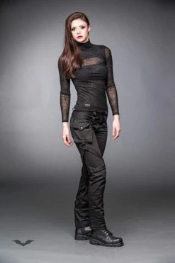 Queen Of Darkness Black Pants With Pocket And Bondages -Voodoo Vixen shop black pants with pocket and bondages queen of darkness 3 300x