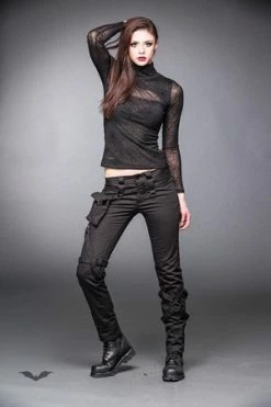 Queen Of Darkness Black Pants With Pocket And Bondages -Voodoo Vixen shop black pants with pocket and bondages queen of darkness 4 300x
