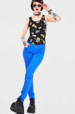 Jawbreaker Blue Mono Drainpipe Jeans