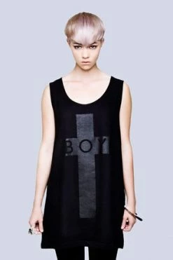 Long Clothing Boy Cross Vest - Unisex -Voodoo Vixen shop boy cross vest unisex long clothing 4 300x