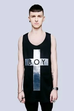 Long Clothing Boy Cross Vest - Unisex -Voodoo Vixen shop boy cross vest unisex long clothing 7 300x