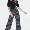 Voodoo Vixen Cassie Checked Wide Leg Trousers With Braces