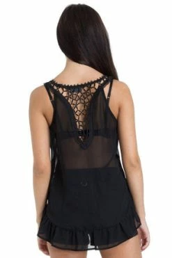 Jawbreaker Chiffon Crochet Top -Voodoo Vixen shop chiffon crochet top jawbreaker 5 300x