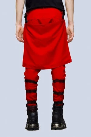 Long Clothing Clip Pants Block Red - Unisex 2 Long Clothing Clip Pants Block Red - Unisex - Image 2