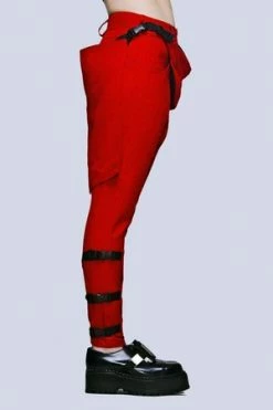 Long Clothing Clip Pants Block Red - Unisex 5 Long Clothing Clip Pants Block Red - Unisex -Voodoo Vixen shop clip pants block red unisex long clothing 3 300x