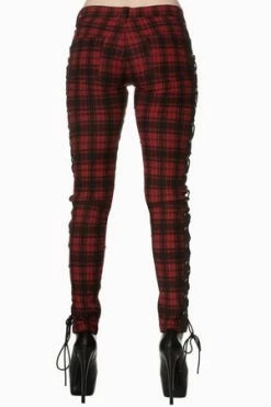 Banned Escaping Darkness Tartan Skinny Trouser -Voodoo Vixen shop escaping darkness tartan skinny trouser banned 3 300x