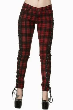Banned Escaping Darkness Tartan Skinny Trouser