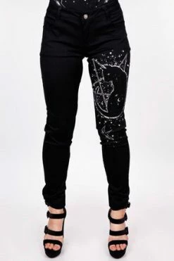 Jawbreaker Galaxy Cat Drainpipe Trousers -Voodoo Vixen shop galaxy cat drainpipe trousers jawbreaker 6 300x
