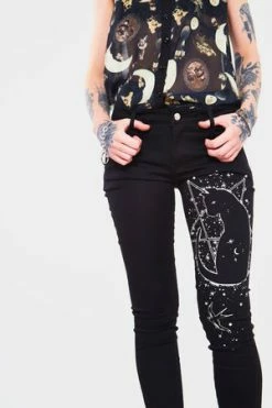 Jawbreaker Galaxy Cat Drainpipe Trousers -Voodoo Vixen shop galaxy cat drainpipe trousers jawbreaker 7 300x
