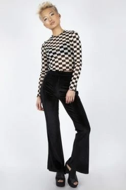 Jawbreaker Glam Rock Black Velvet Flares 13 Jawbreaker Glam Rock Black Velvet Flares -Voodoo Vixen shop glam rock black velvet flares jawbreaker 6 300x