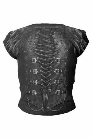 Spiral Gothess Wrap - Allover Cap Sleeve Top Black 2 Spiral Gothess Wrap - Allover Cap Sleeve Top Black - Image 2