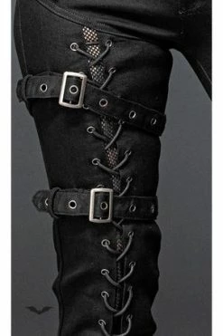 Queen Of Darkness Gothic Pants With Lacing And Buckles -Voodoo Vixen shop gothic pants with lacing and buckles queen of darkness 5 300x